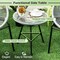 Costway 3PCS Patio Acapulco Furniture Bistro Set Plastic Rope Glass Table Black/Gray/Turquoise/White